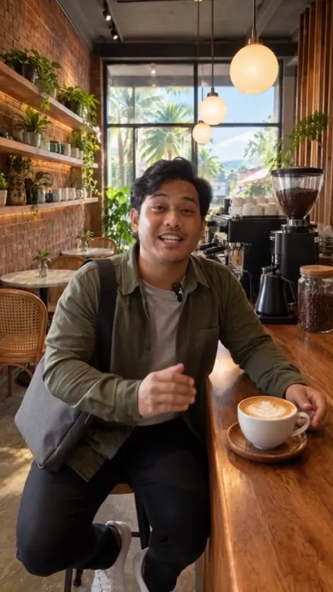 AI UGC video example: cafe